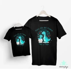 camisetas feliz día del padre dinosaurios. Camisetas a juego para padre e hijos y padres e hijas