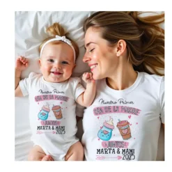 Camisetas "nuestro primer día de la madre café"