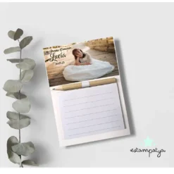 Block de notas con imán personalizado para comunión