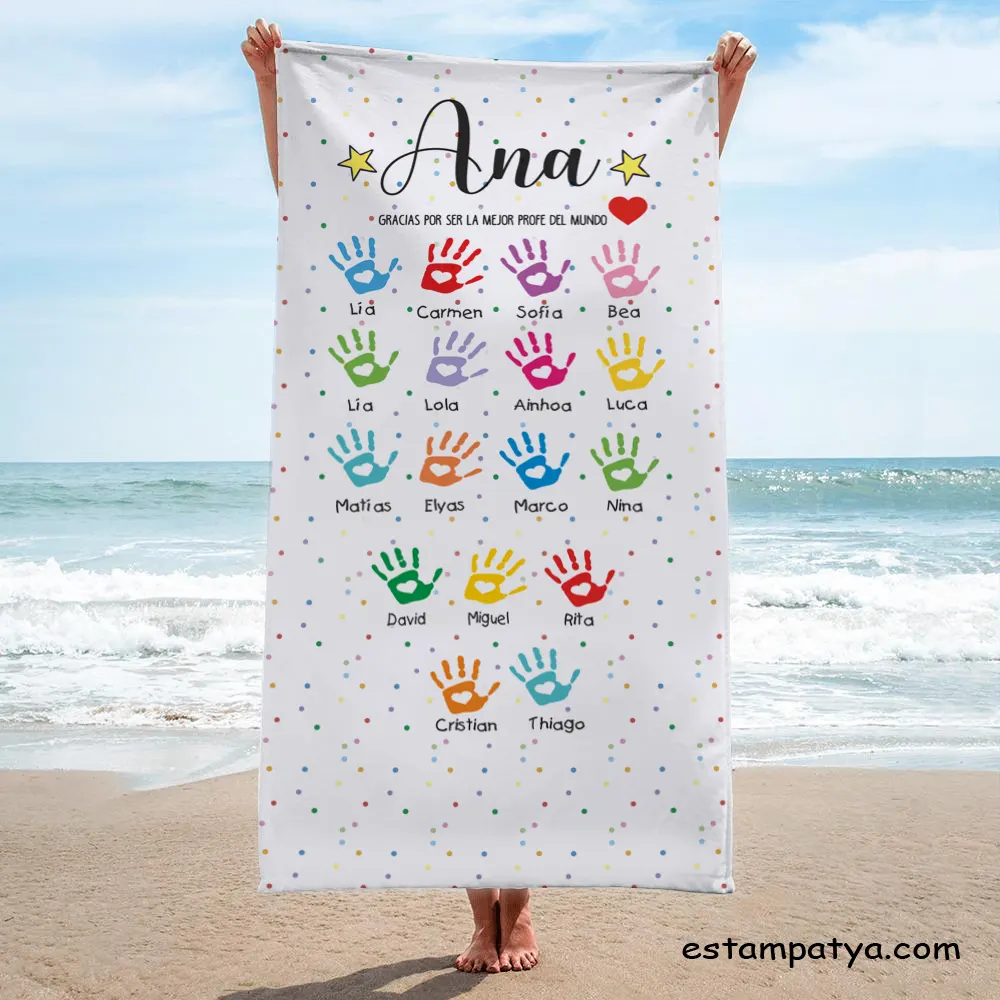 Toalla profe manos personalizada - Estampatya Toalla profe manos personalizada