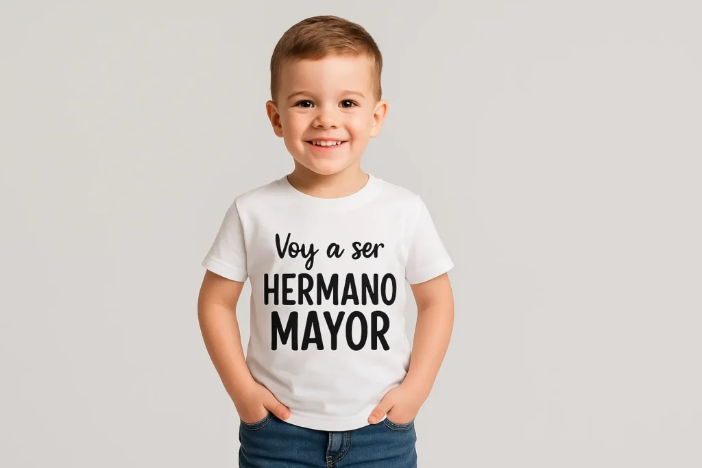 🎉 ¡Un gran anuncio merece una gran camiseta! Descubre nuestras camisetas para hermanos y hermanas mayores 💙💖 - Estampatya camisetas para hermanos mayores