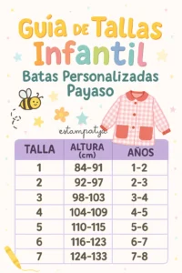 Batas personalizadas payaso guía de tallas