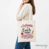 Bolsa Personalizada "Mejor Maestra" - Estampatya Bolsa de tela personalizada con nombre para regalo de maestra fin de curso