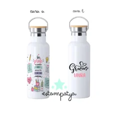 Botella ser profe personalizada, regalo para profesores y maestros con nombre