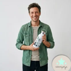 Botella personalizada ser profe en tonos azules regalo perfecto para profesor